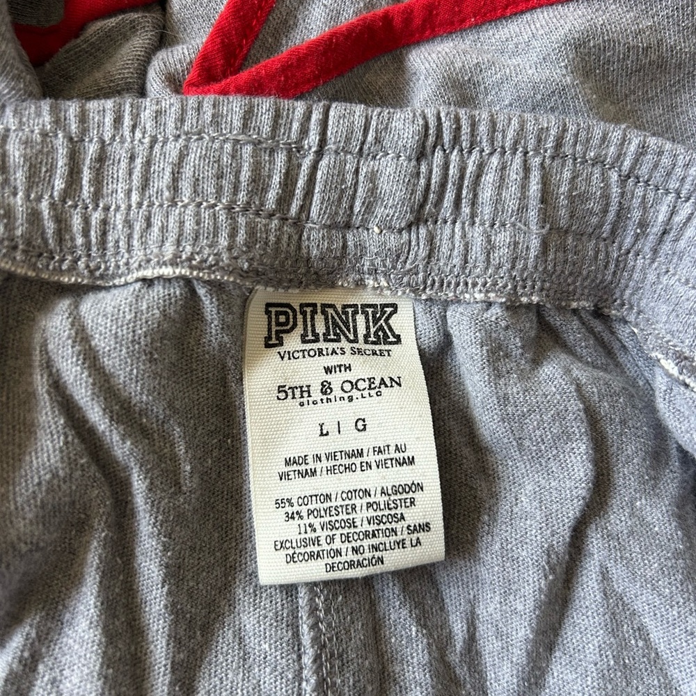 PINK Victoria's Secret Gray Shorts with Red Trim - Picture 3 of 3